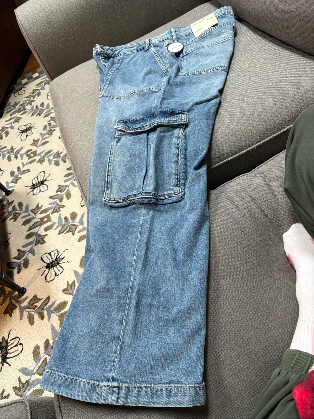 Women's Blue Cargo Jeans